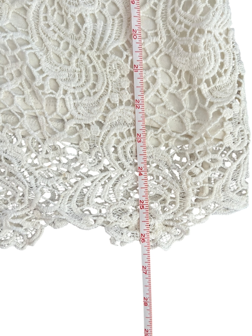 Lucky Brand Lace Tank Top Medium Ivory Crochet Sleeveless Boho Scalloped Hem - Picture 7 of 9